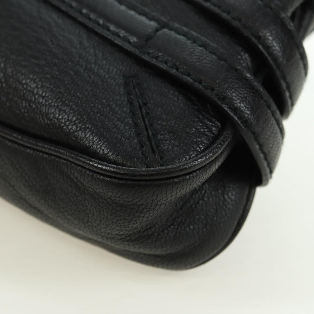 Gucci Horsebit Shoulder Bag Gg Canvas And Leather Black Leather Shoulder Bag Bag (Pre-Owned)