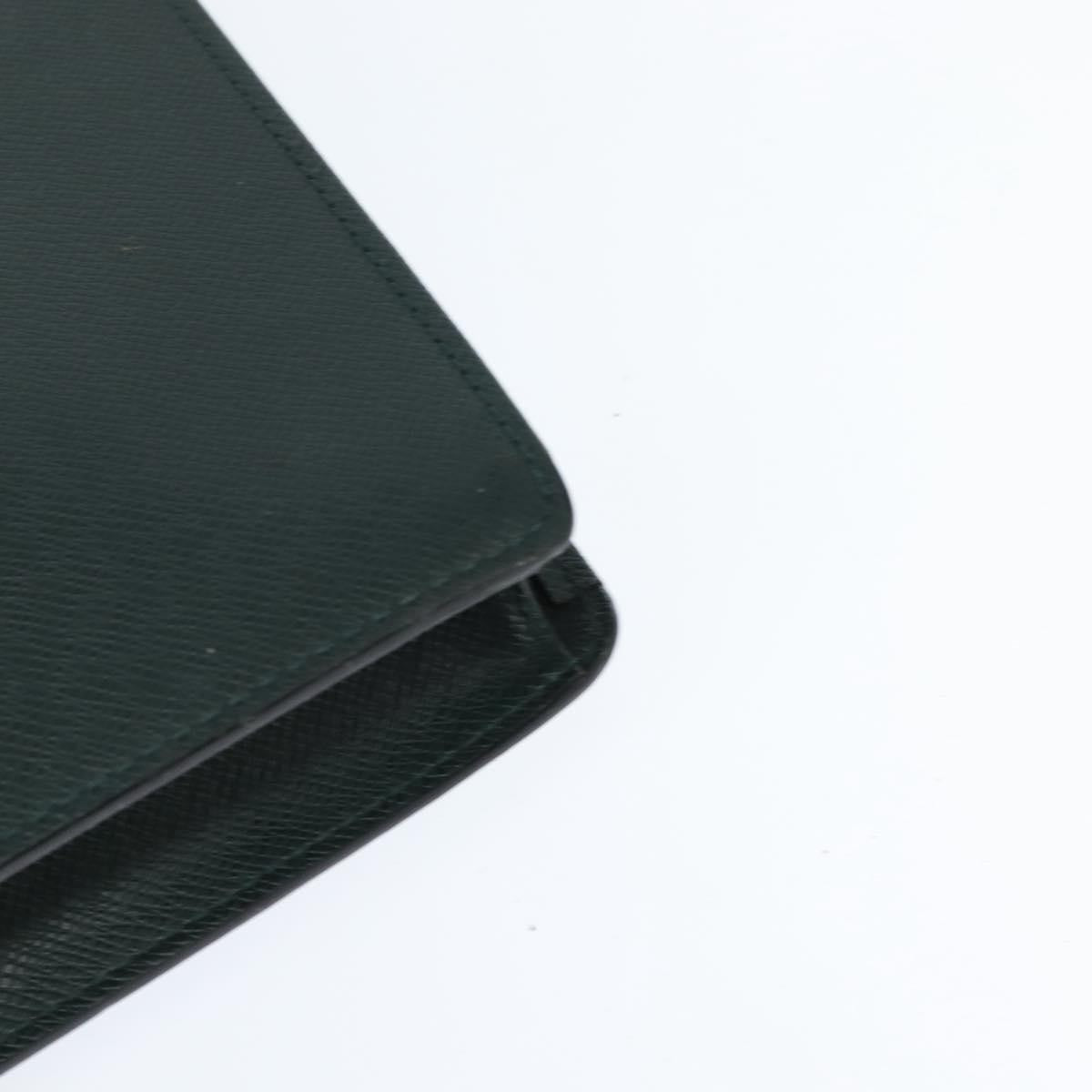 Louis Vuitton Serviette Kourad Briefcase Taiga Leather Green Leather Briefcase Bag
