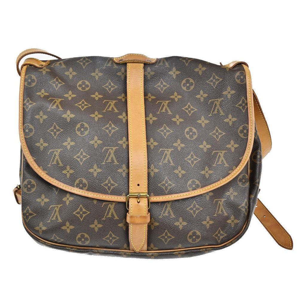 Louis Vuitton Saumur Handbag Monogram Canvas Brown Canvas Shoulder Bag