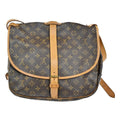 Louis Vuitton Saumur Handbag Monogram Canvas Brown Canvas Shoulder Bag
