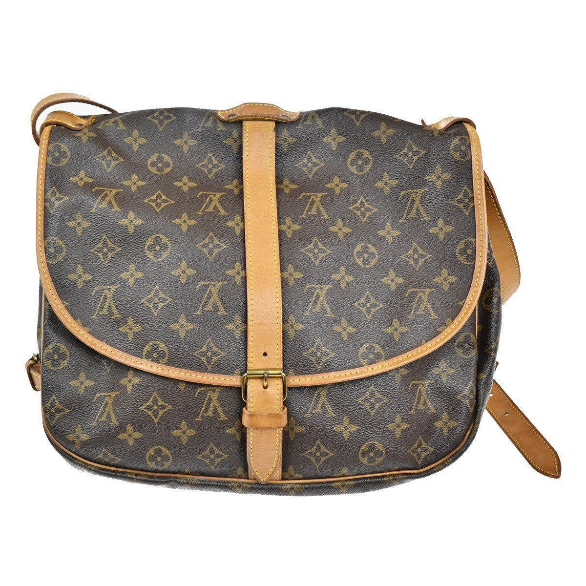 Louis Vuitton Saumur Handbag Monogram Canvas Brown Canvas Shoulder Bag