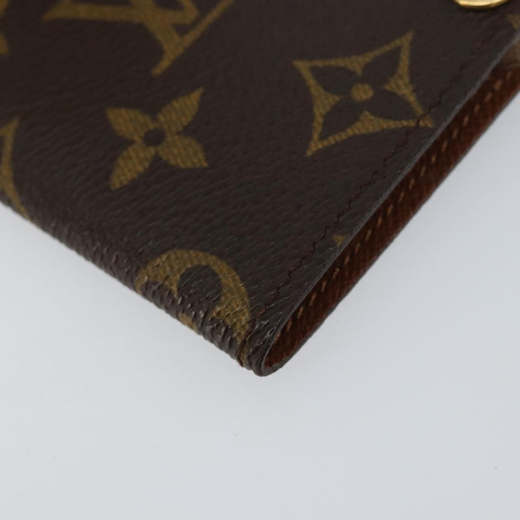 Louis Vuitton Porte Cartes Pression Card Case Monogram Canvas Brown Canvas Card Holders Accessory