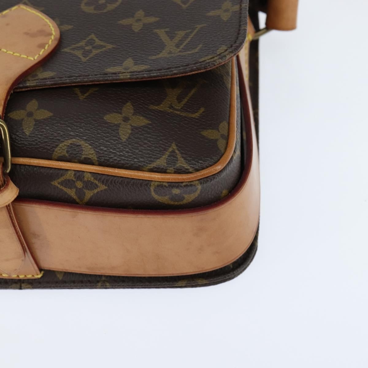 Louis Vuitton Cartouchiere Handbag Monogram Canvas Brown Canvas Shoulder Bag