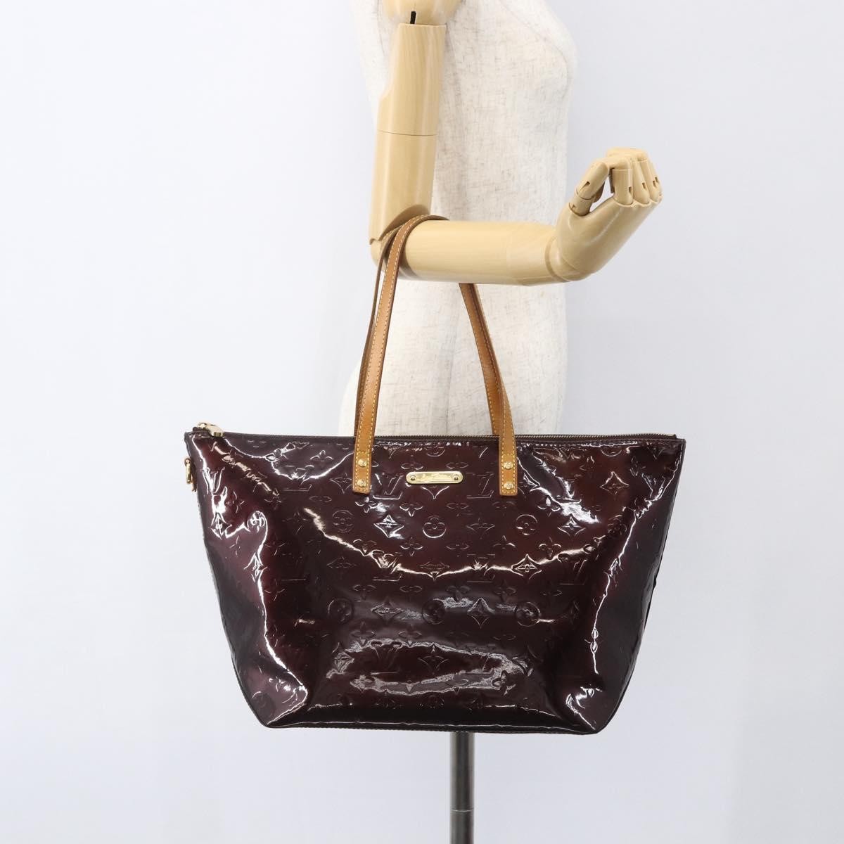 Louis Vuitton Bellevue Handbag Monogram Vernis Burgundy Patent_Leather Tote Bag