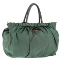 Prada Convertible Bow Tote Tessuto Green Nylon Handbag