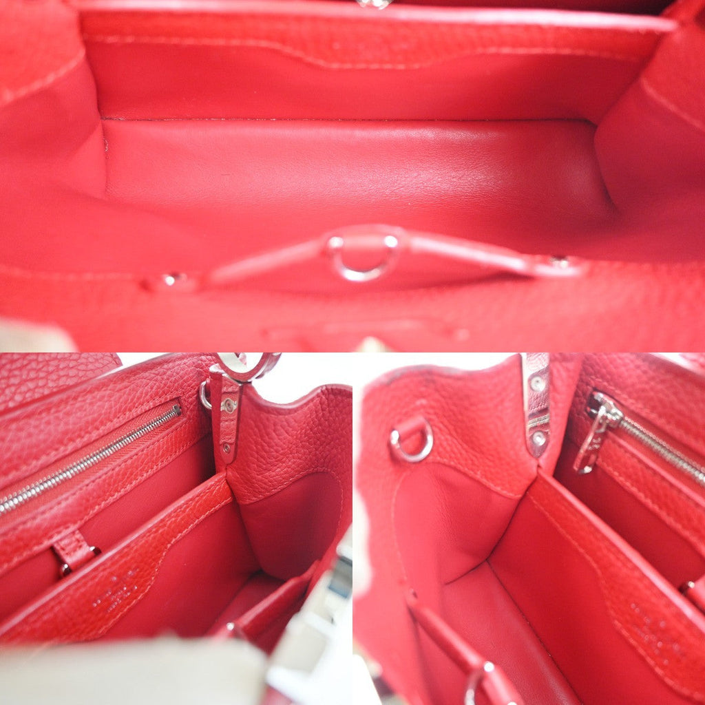 Louis Vuitton Capucines Bag Leather Red Leather Handbag