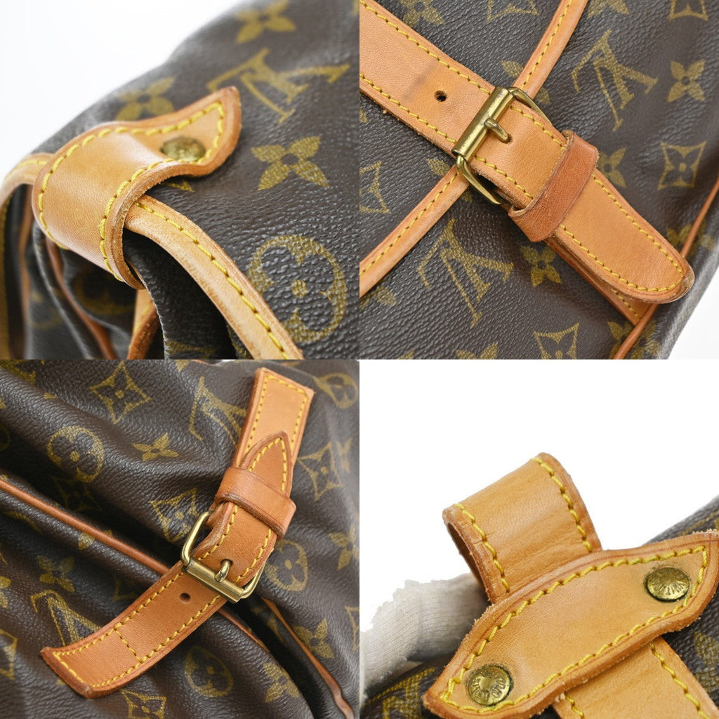 Louis Vuitton Saumur Handbag Monogram Canvas Brown Canvas Shoulder Bag