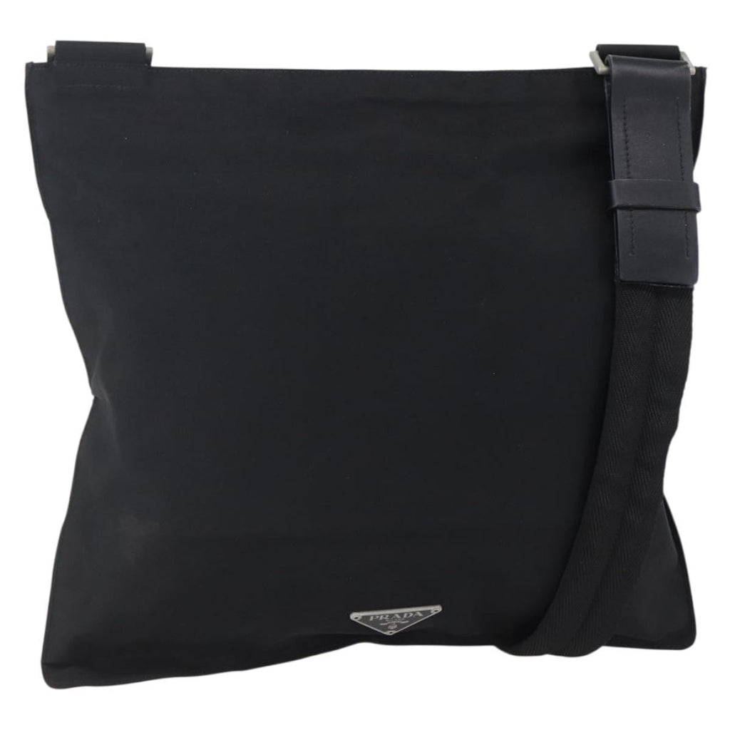 Prada Flat Messenger Bag Tessuto Black Nylon Shoulder Bag Bag