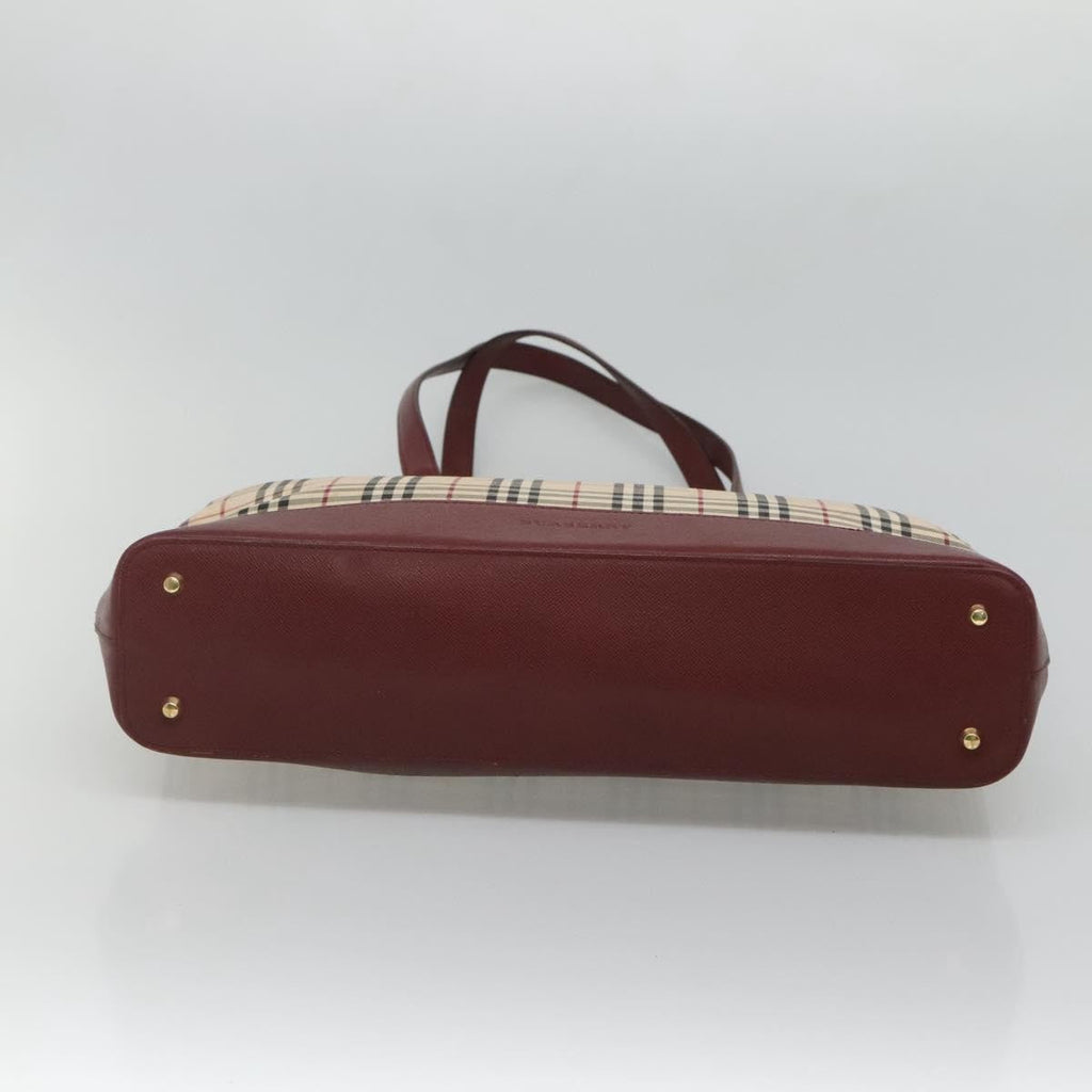 Burberry Nova Check Tote Canvas And Leather Beige Canvas Tote Bag