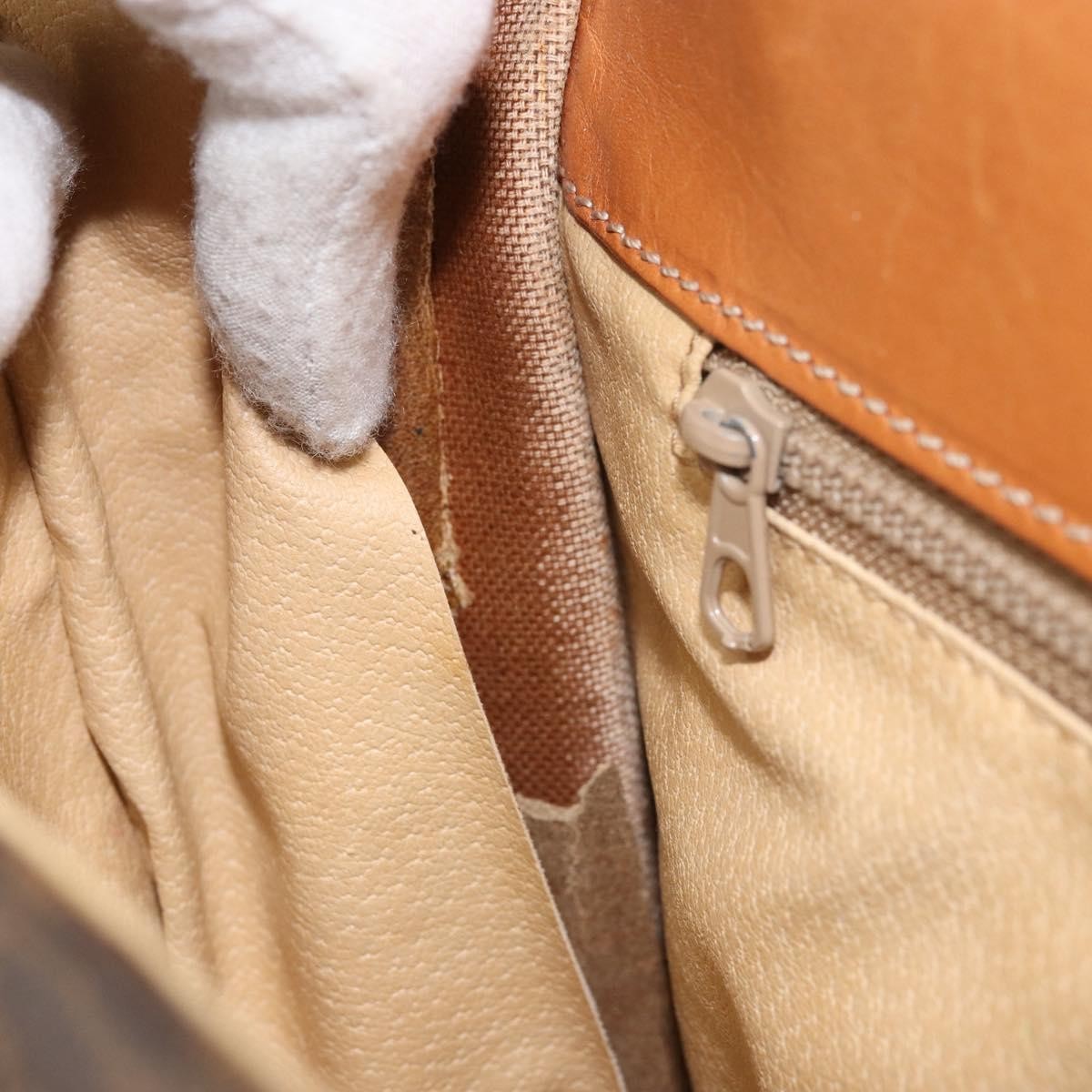 Celine Vintage Macadam Shoulder Bag Canvas And Leather Brown Canvas Shoulder Bag Bag