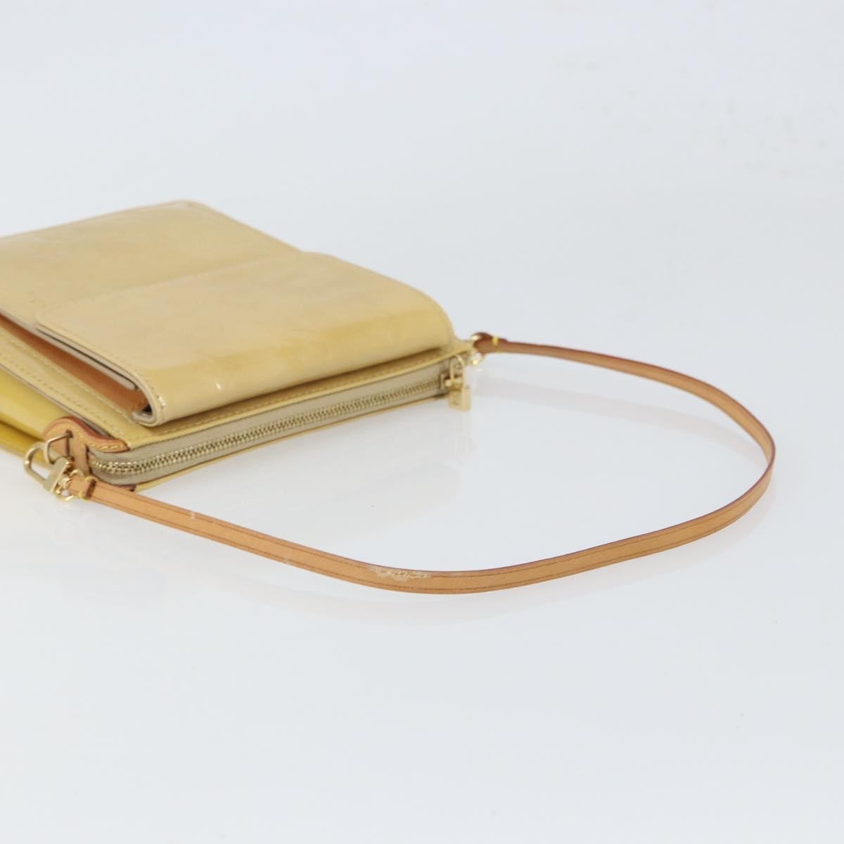 Louis Vuitton Mott Handbag Monogram Vernis Beige Patent_Leather Clutche & Pouche Bag