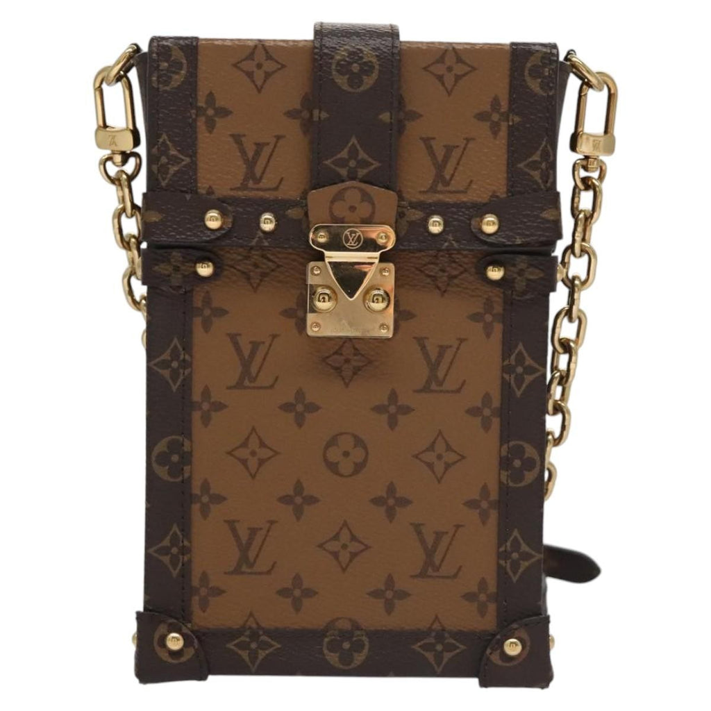 Louis Vuitton Vertical Trunk Pochette Reverse Monogram Canvas Brown Canvas Clutche & Pouche Bag