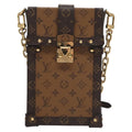 Louis Vuitton Vertical Trunk Pochette Reverse Monogram Canvas Brown Canvas Clutche & Pouche Bag