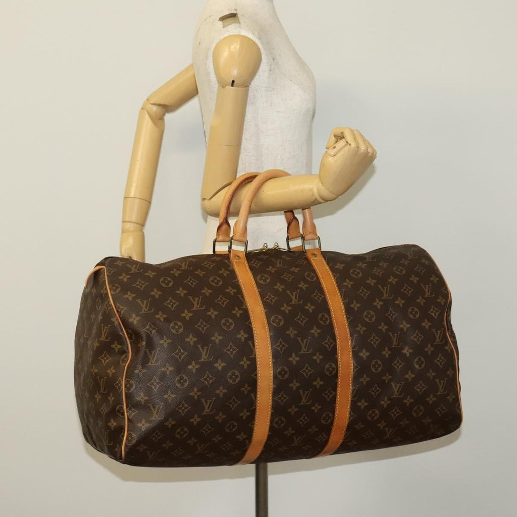 Louis Vuitton Keepall Bag Monogram Canvas Brown Canvas Travel Bag