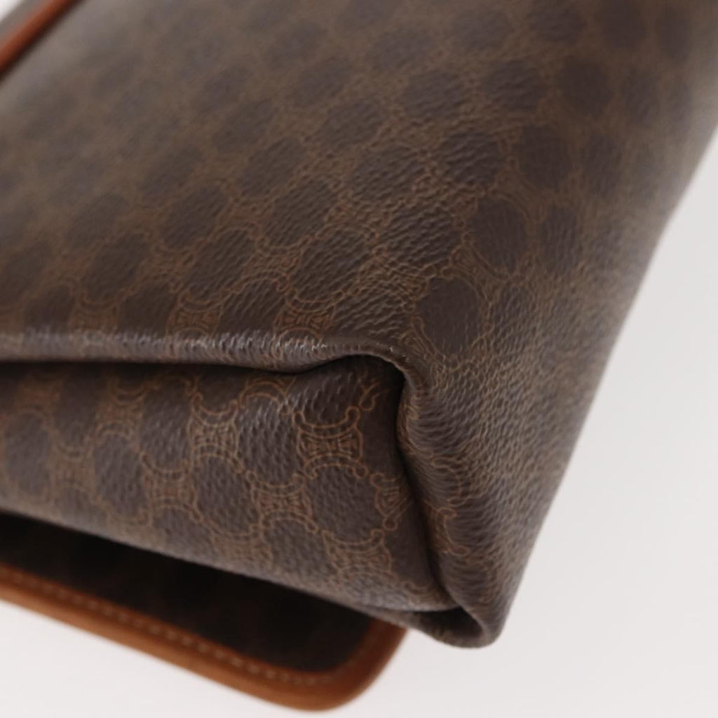 Celine Vintage Macadam Shoulder Bag Canvas Brown Canvas Shoulder Bag Bag