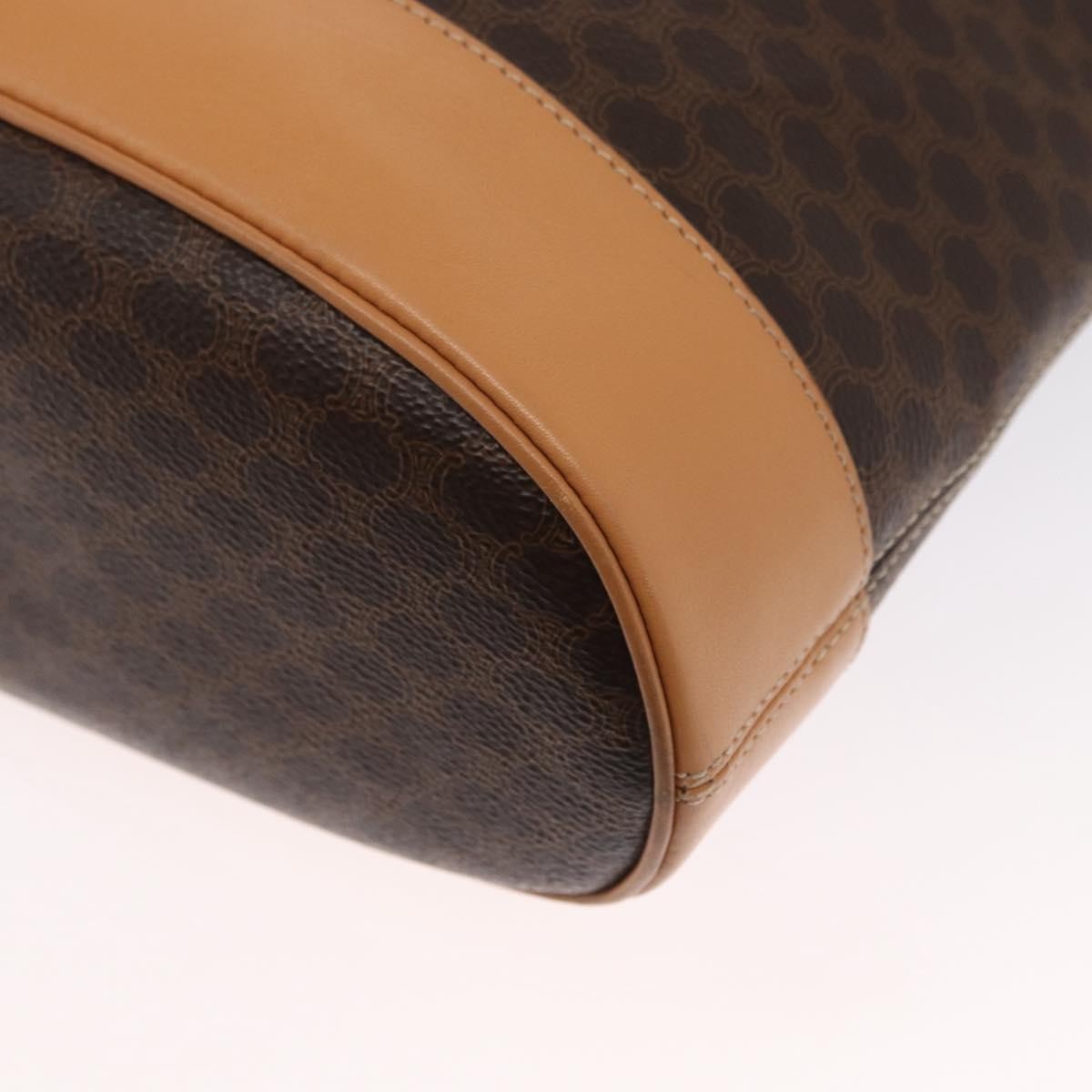 Celine Vintage Macadam Shoulder Bag Canvas And Leather Brown Canvas Shoulder Bag Bag
