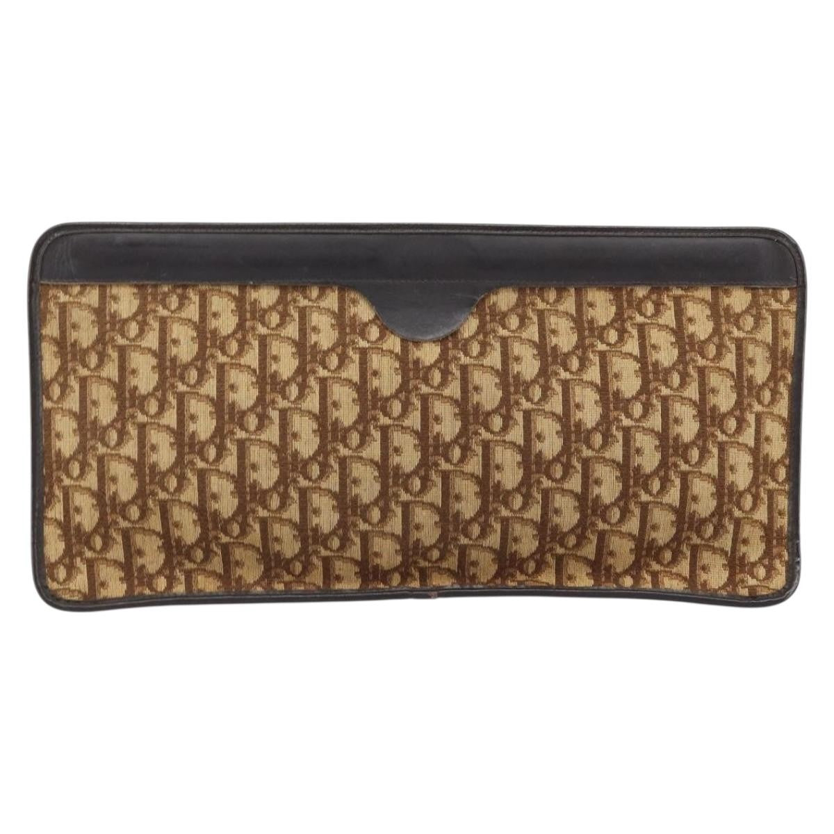Christian Dior Vintage Trotter Pouch Canvas Brown Canvas Clutche & Pouche Bag (Pre-Owned)