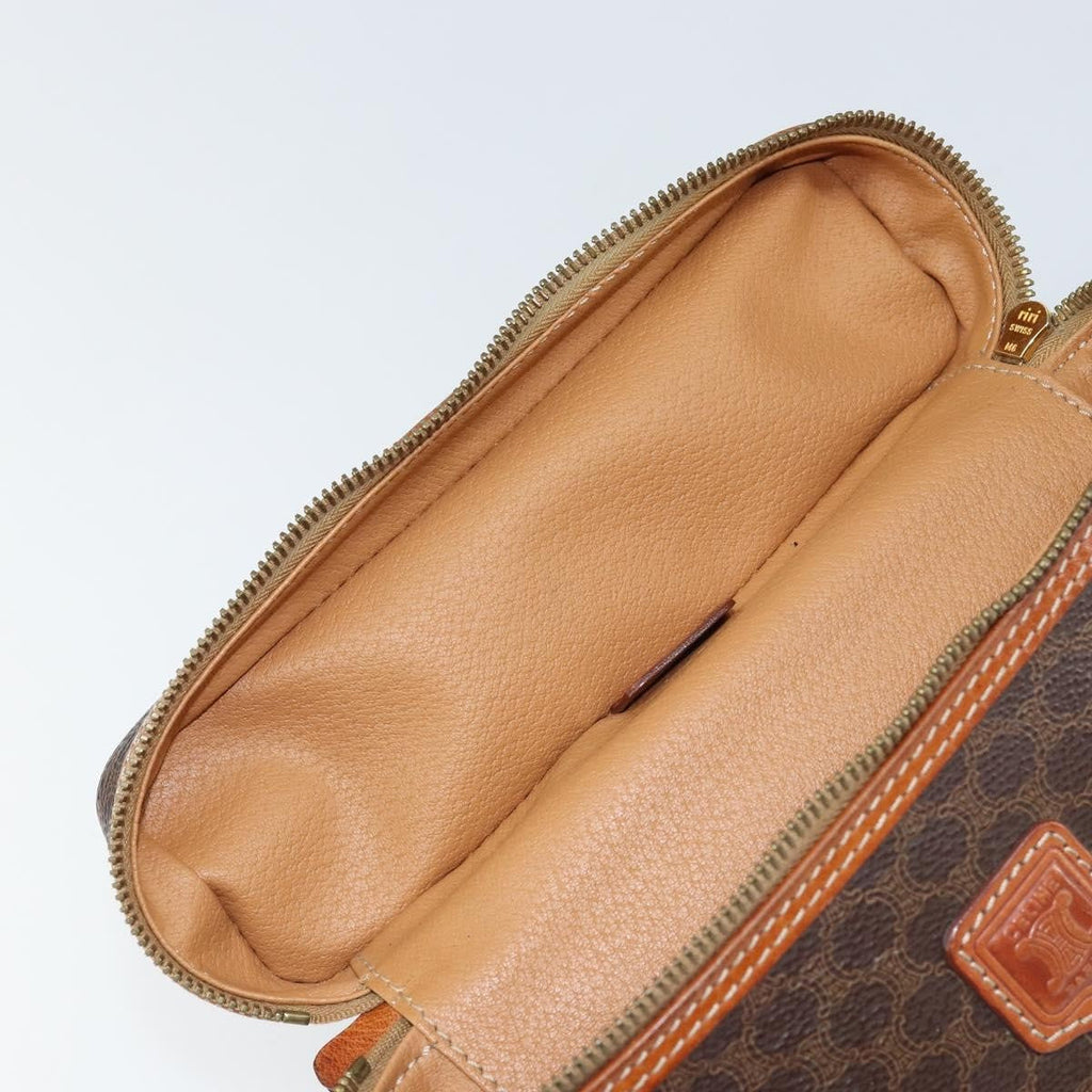 Celine Macadam Vanity Bag Canvas Brown Canvas Clutche & Pouche Bag