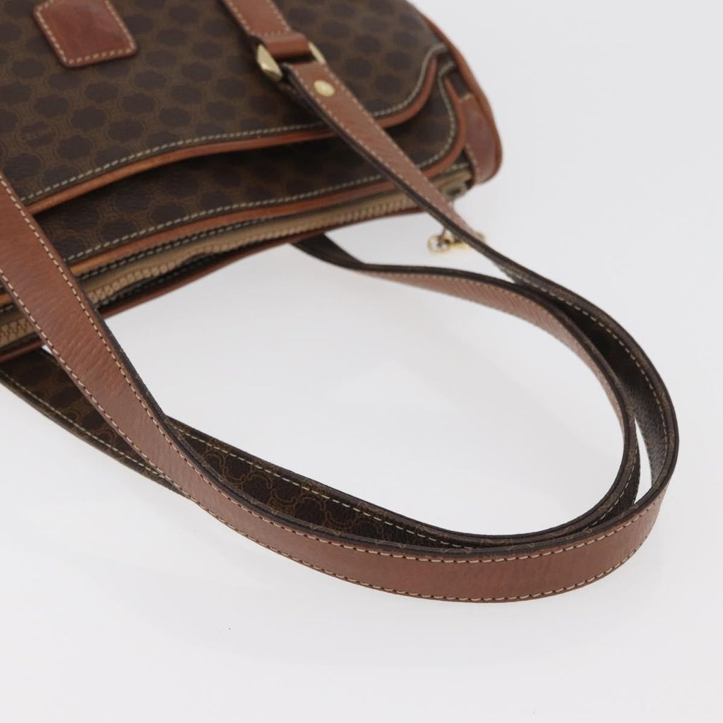 Celine Vintage Macadam Handbag Canvas And Leather Brown Canvas Handbag