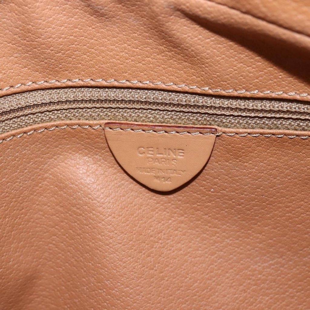 Celine Vintage Macadam Shoulder Bag Canvas And Leather Brown Canvas Shoulder Bag Bag