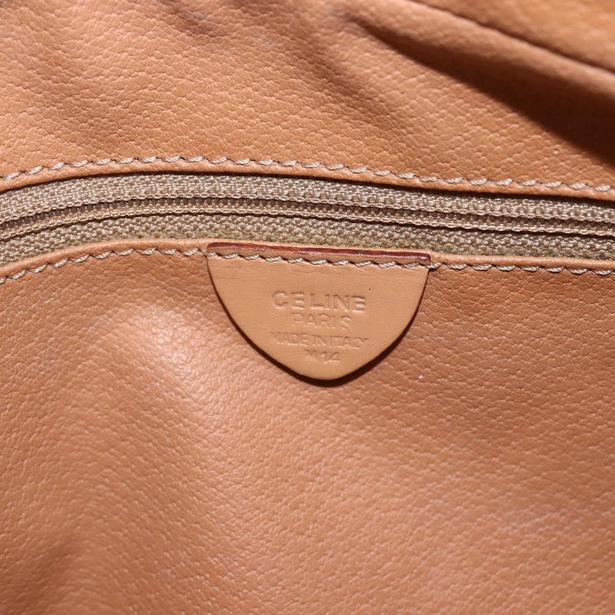 Celine Vintage Macadam Shoulder Bag Canvas And Leather Brown Canvas Shoulder Bag Bag