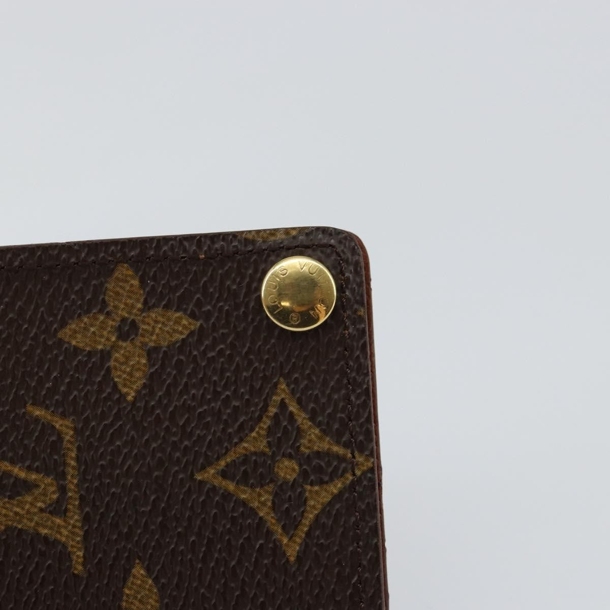 Louis Vuitton Porte Cartes Pression Card Case Monogram Canvas Brown Canvas Card Holders Accessory
