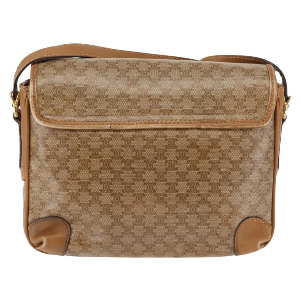 Celine Macadam Shoulder Bag Pvc Leather Beige Pvc,Canvas Bag