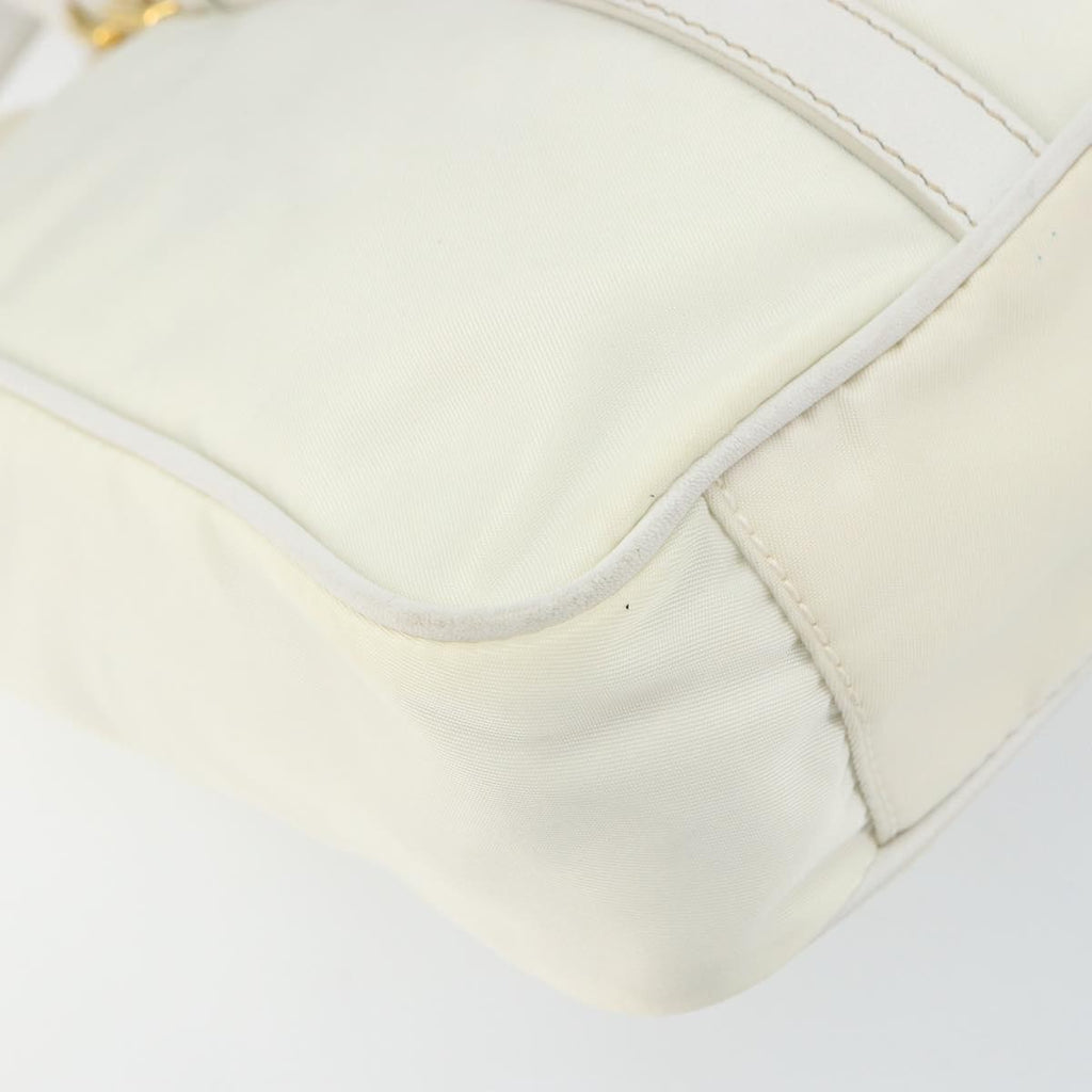 Prada Vintage Tote Tessuto With Leather White Nylon Tote Bag Bag