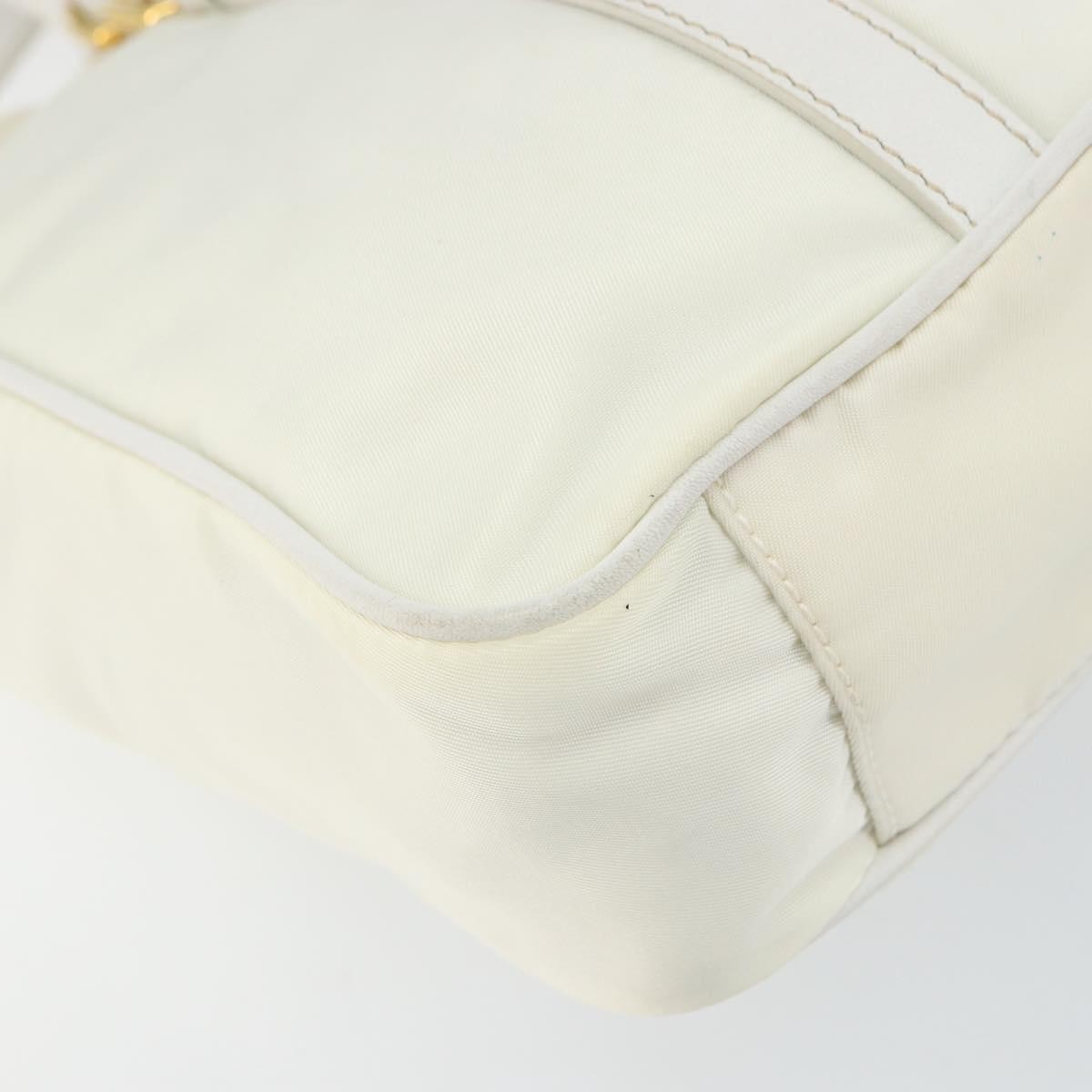 Prada Vintage Tote Tessuto With Leather White Nylon Tote Bag Bag