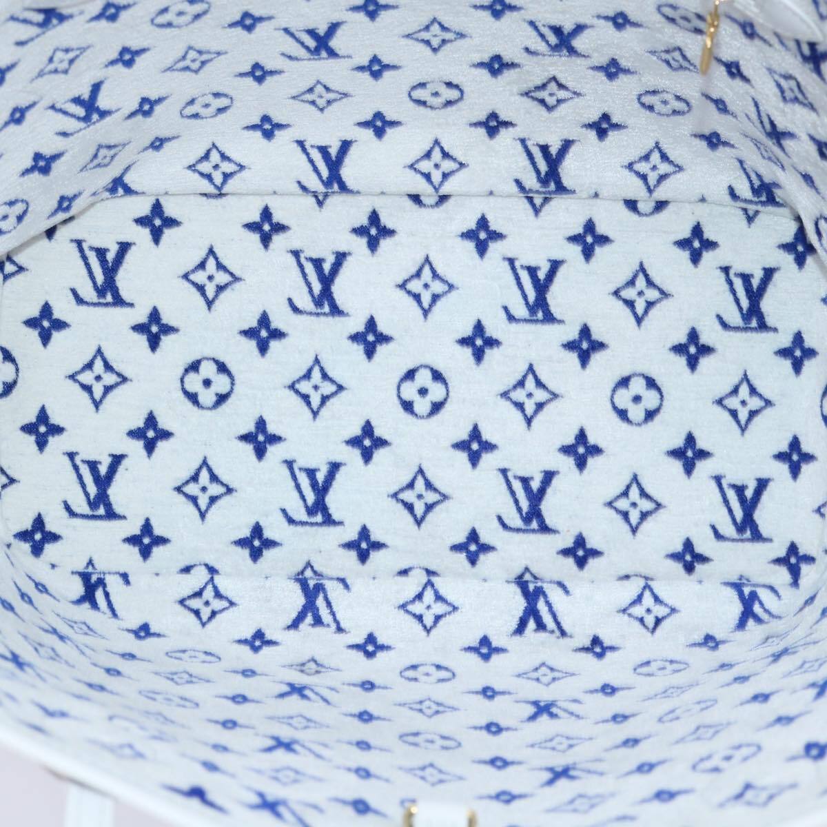 Louis Vuitton Neverfull Nm Tote Lv Match Monogram Jacquard Velvet Blue Velvet Tote Bag