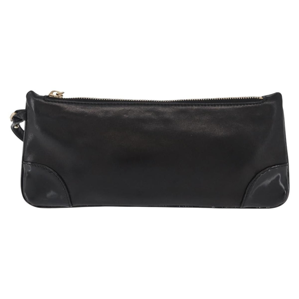 Chanel Camellia Clutch Bag Leather Black Leather Clutche & Pouche Bag