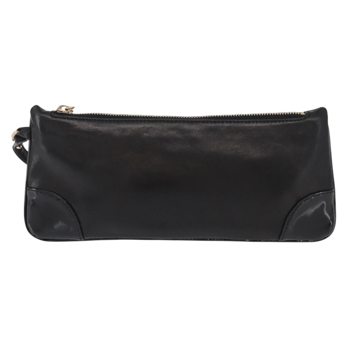 Chanel Camellia Clutch Bag Leather Black Leather Clutche & Pouche Bag