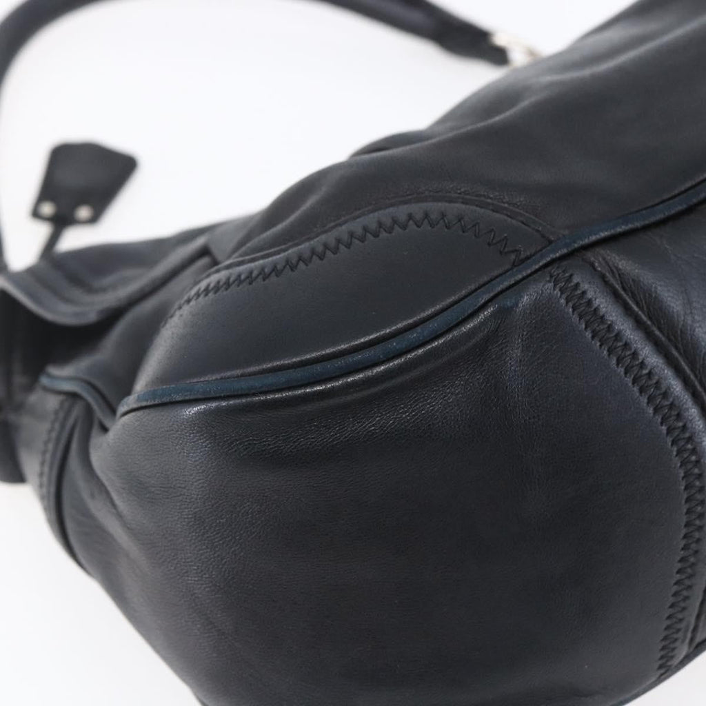 Prada Pushlock Shoulder Bag Leather Black Leather Shoulder Bag Bag