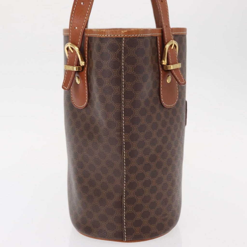 Celine Vintage Macadam Shoulder Bag Canvas And Leather Brown Pvc Shoulder Bag Bag