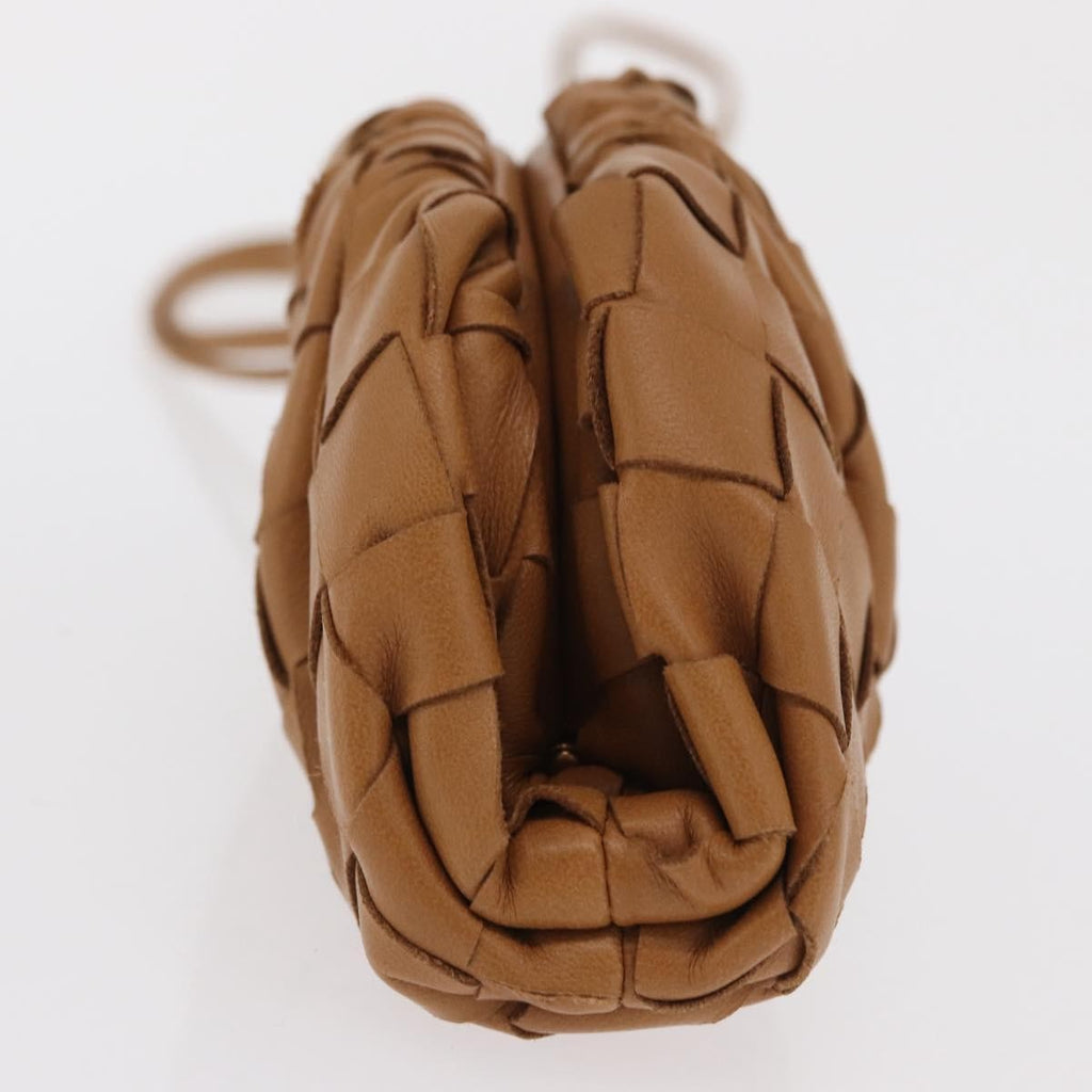 Bottega Veneta The Pouch Coin Purse Intrecciato Nappa Brown Leather Clutche & Pouche Bag