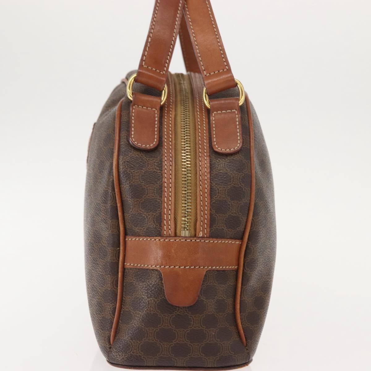 Celine Vintage Macadam Handbag Canvas And Leather Brown Canvas Handbag
