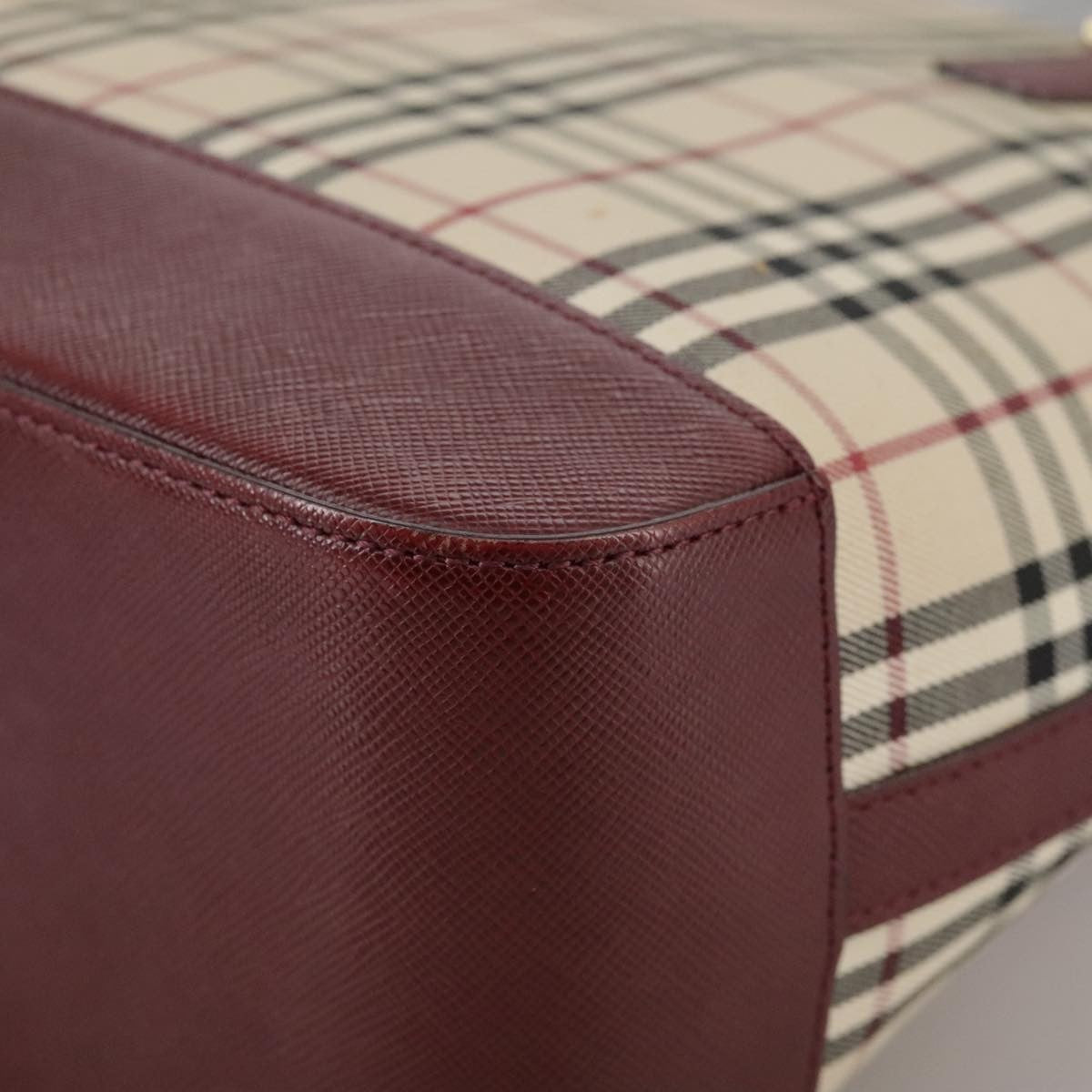 Burberry Nova Check Tote Canvas And Leather Beige Canvas Tote Bag