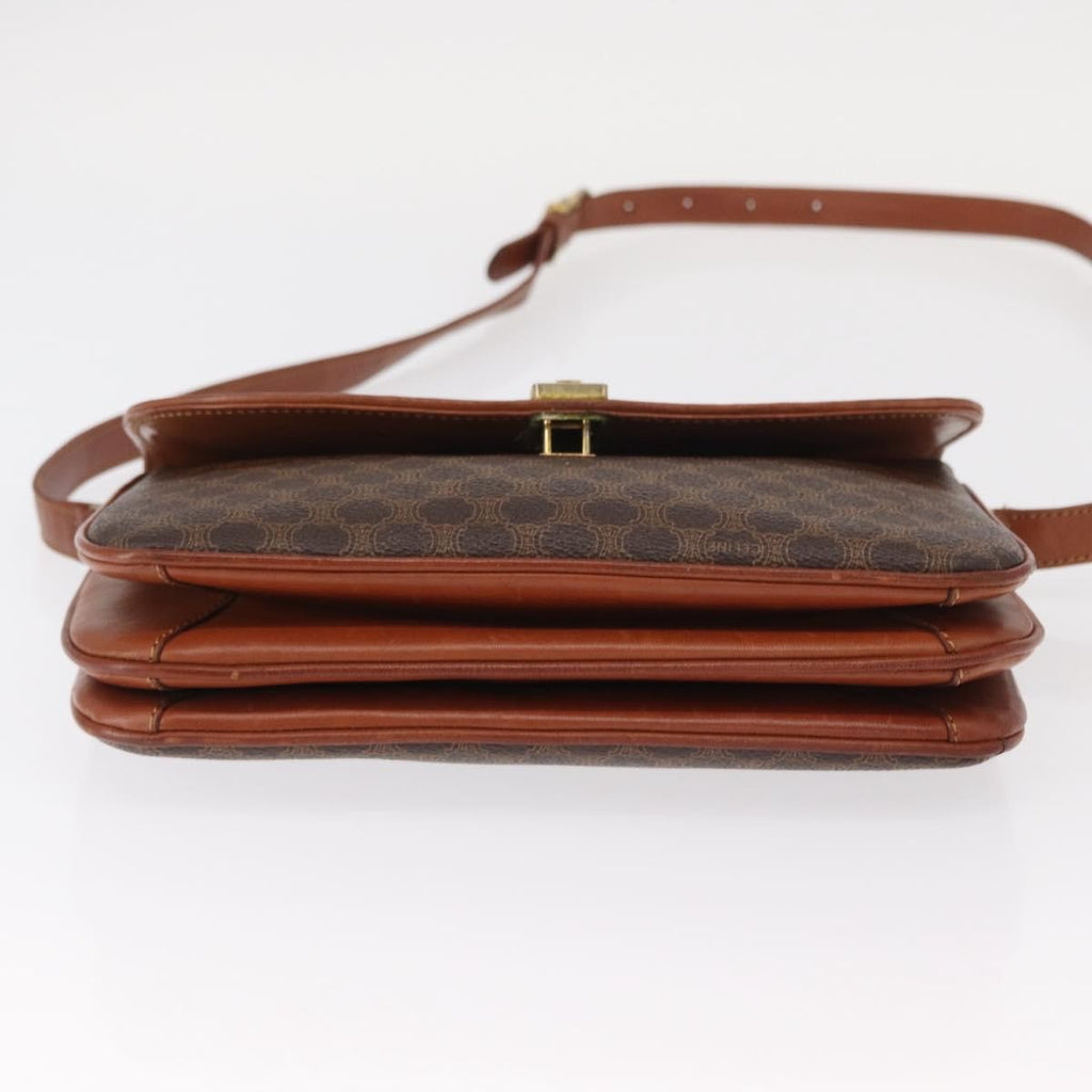 Celine Vintage Shoulder Bag Canvas Brown Canvas Shoulder Bag Bag