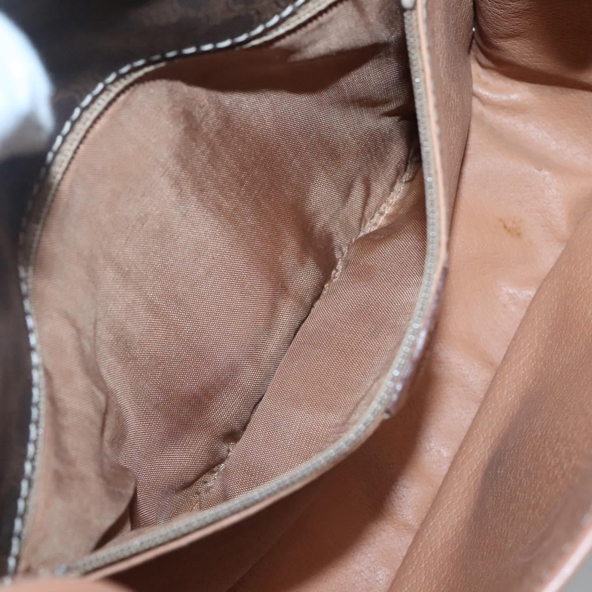 Celine Vintage Macadam Shoulder Bag Canvas And Leather Brown Canvas Shoulder Bag Bag