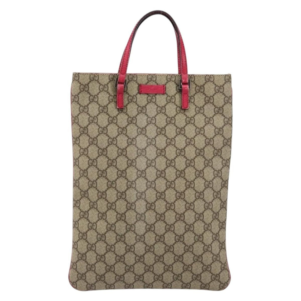 Gucci Joy Plus Flat Tote Gg Coated Canvas Beige Pvc Tote Bag Bag (Pre-Owned)