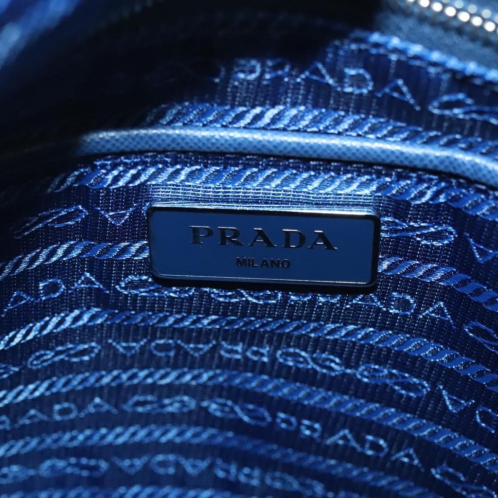 Prada Flat Messenger Tessuto With Leather Blue Nylon Shoulder Bag Bag