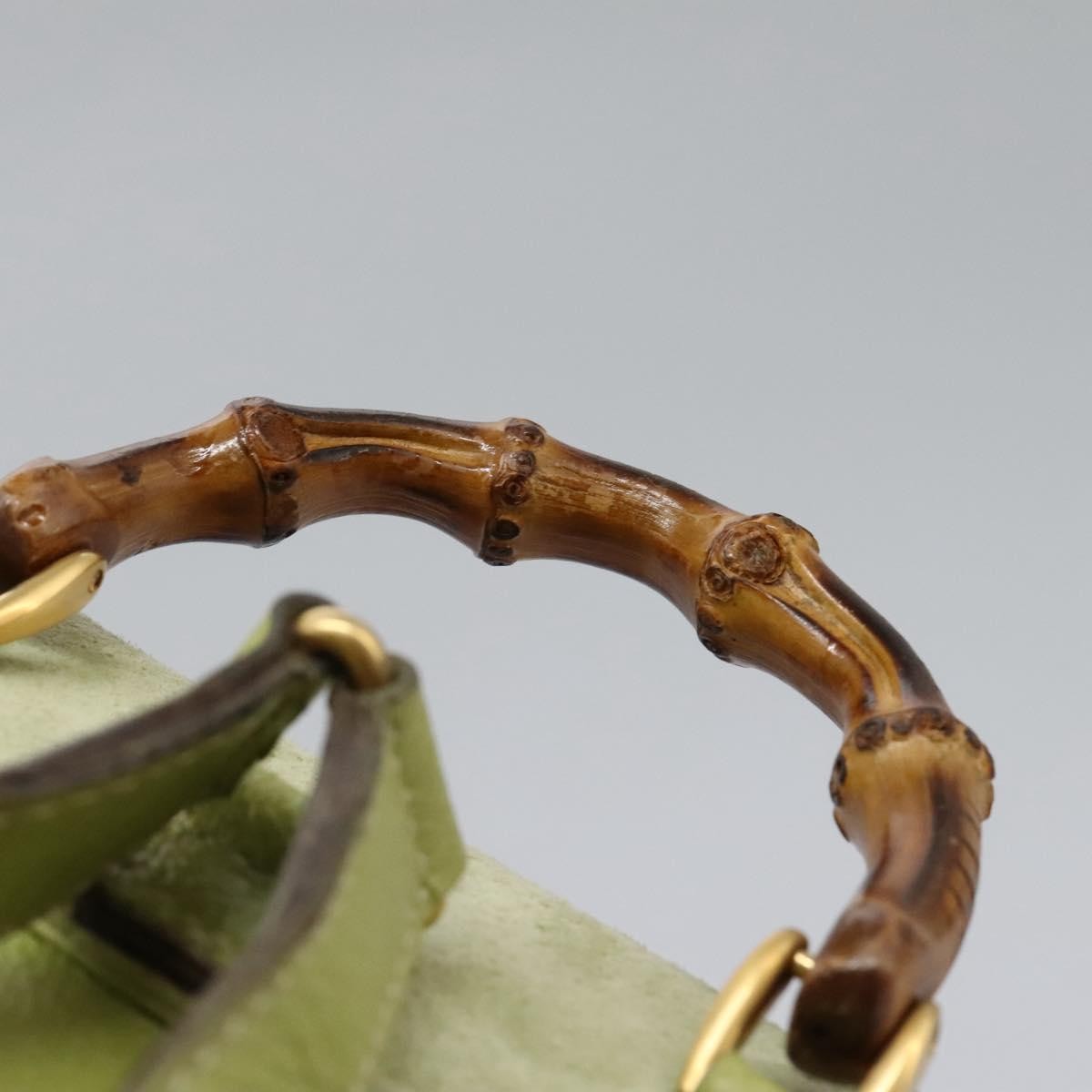 Gucci Gucci Bamboo Backpack Daim Green Suede Backpack Bag (Pre-Owned)