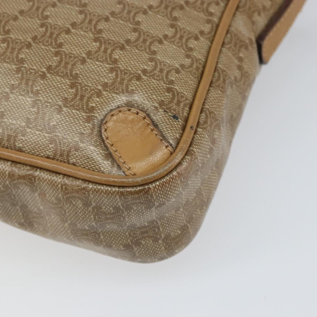 Celine Vintage Macadam Shoulder Bag Canvas And Leather Beige Canvas Shoulder Bag Bag