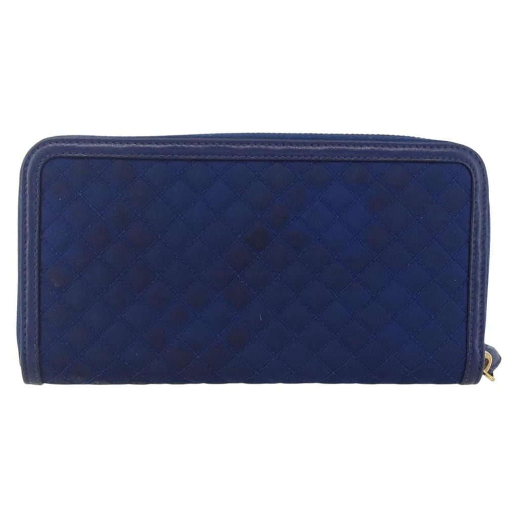 Prada Zip Around Organizer Wallet Saffiano Leather With Applique Blue Leather Wallets Accessory