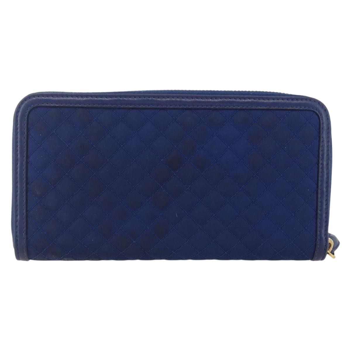 Prada Zip Around Organizer Wallet Saffiano Leather With Applique Blue Leather Wallets Accessory