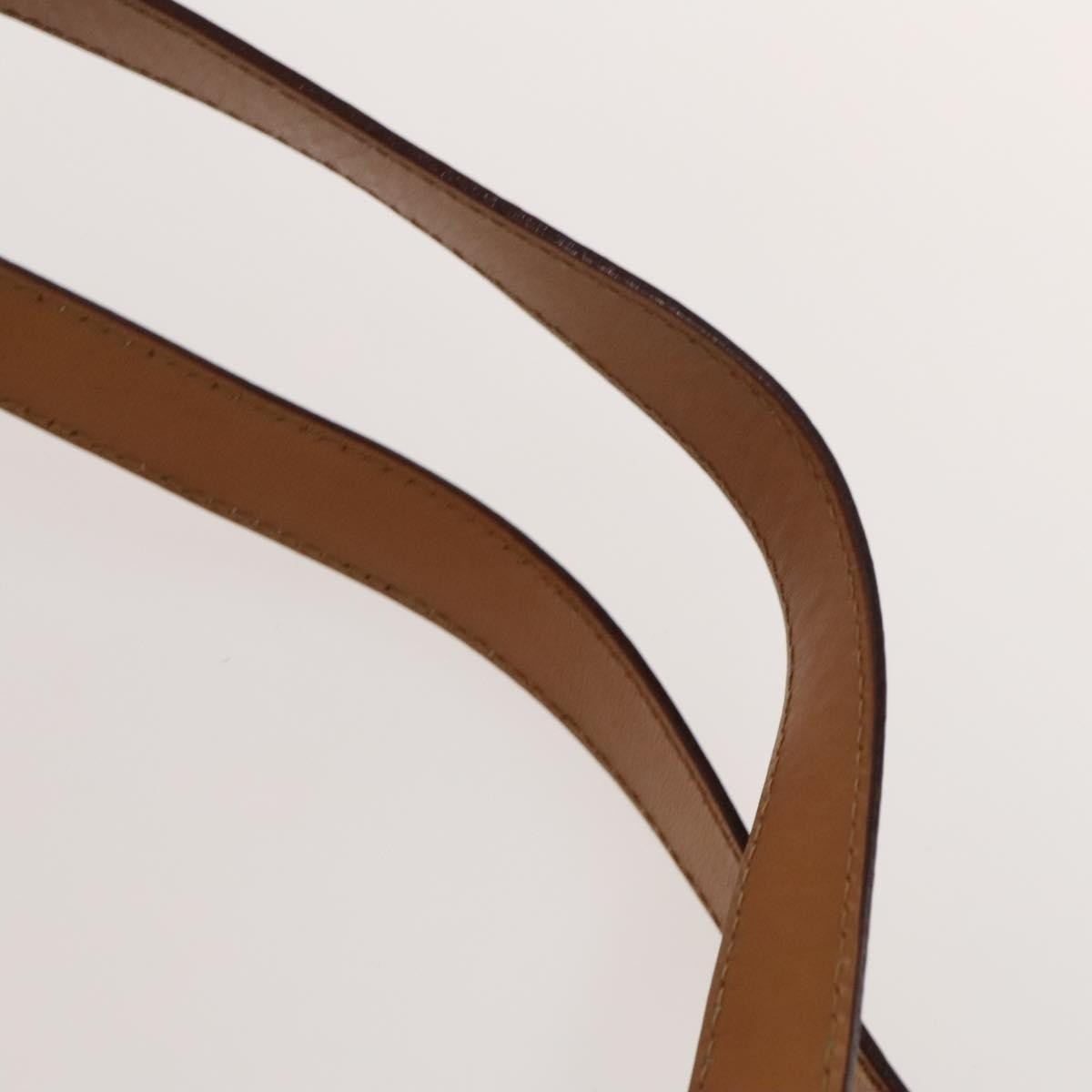 Celine Vintage Drawstring Flap Backpack Macadam Coated Canvas Brown Canvas Backpack Bag