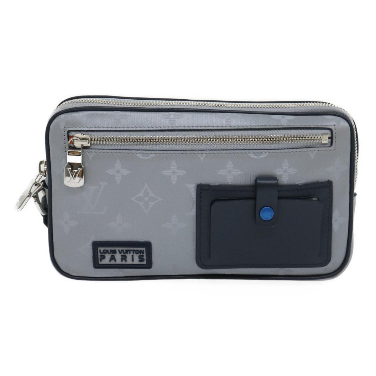 Louis Vuitton Alpha Clutch Limited Edition Monogram Satellite Canvas Silver Nylon Clutche & Pouche Bag