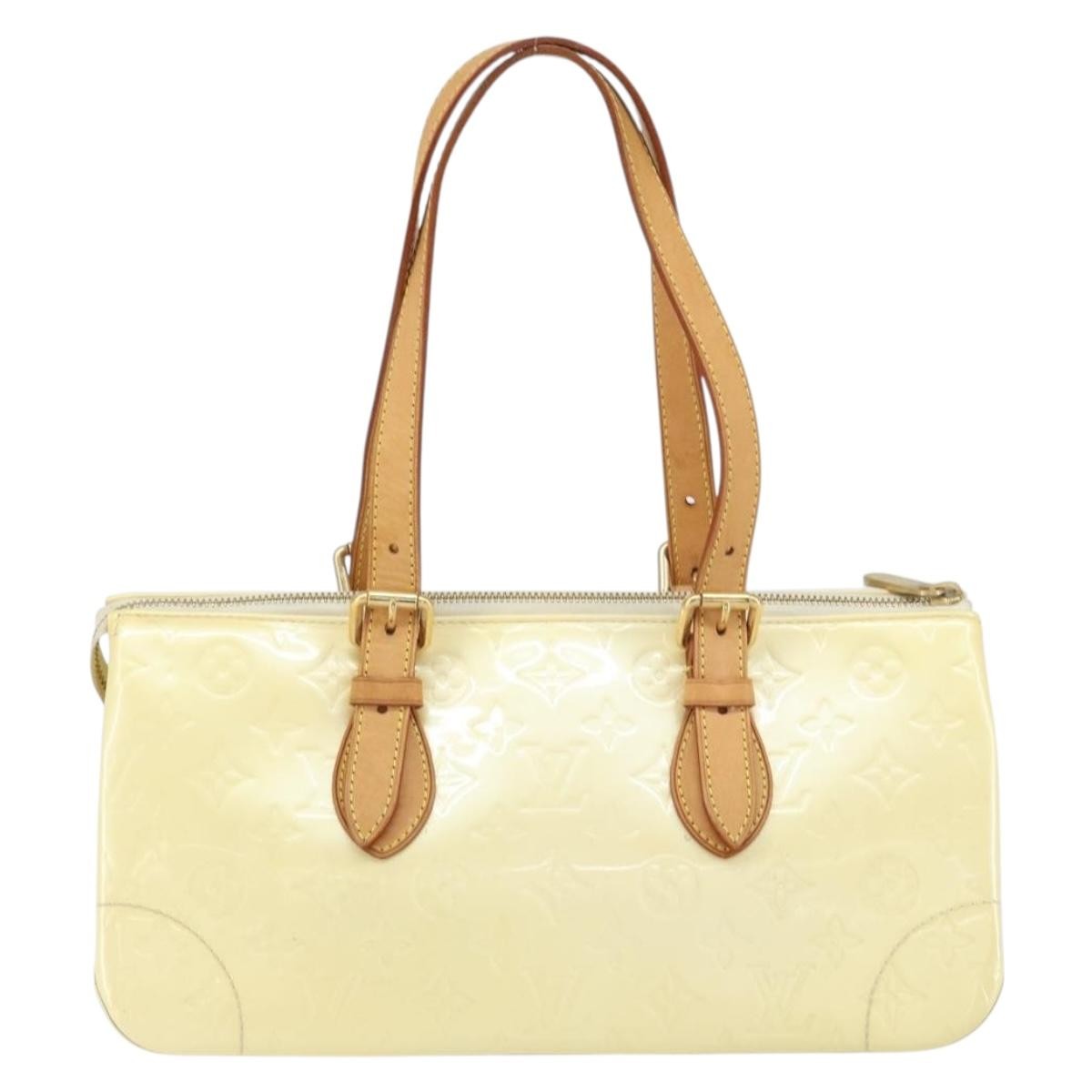 Louis Vuitton Rosewood Avenue Handbag Monogram Vernis Beige Patent_Leather Handbag