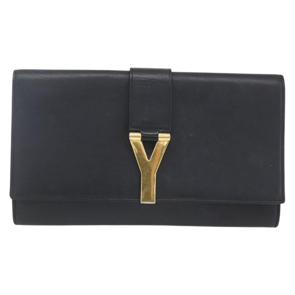 Saint Laurent Chyc Clutch Leather Black Leather Clutche & Pouche Bag (Pre-Owned)