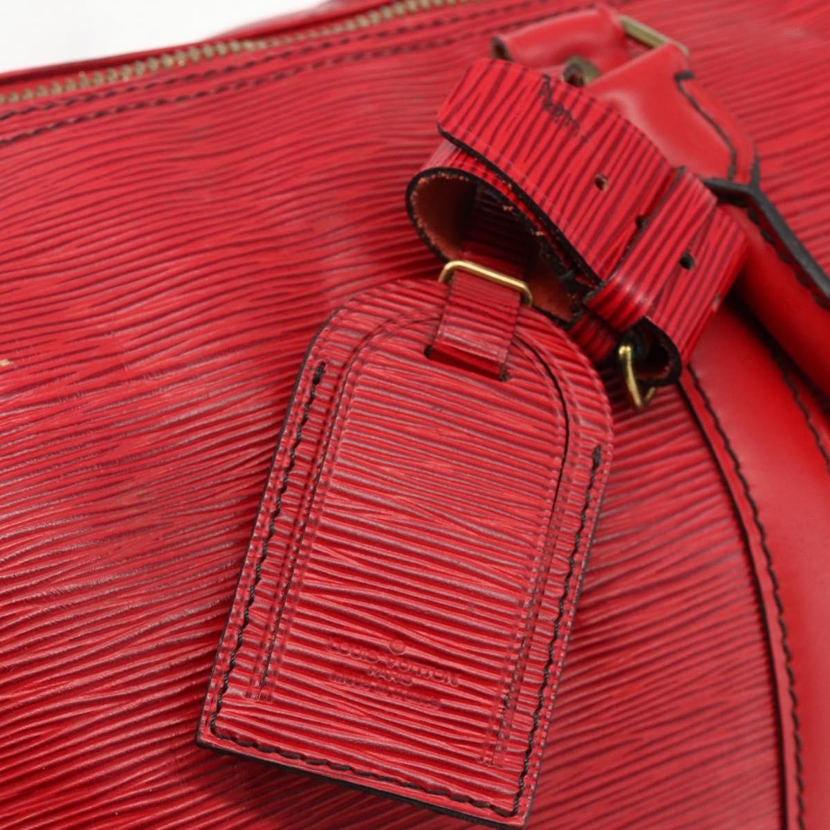Louis Vuitton Keepall Bag Epi Leather Red Leather Travel Bag